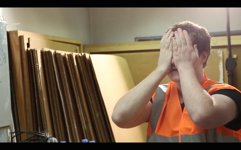Undermath Production Still 2 - Justin covering face